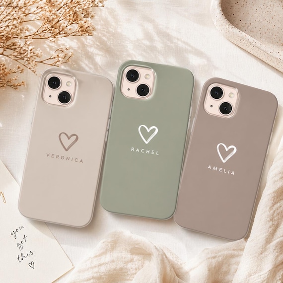 Personalized Pastel iPhone Case Custom Name, Cute Aesthetic Phone Case, Custom Initials Cover, Soft Girl Gift, iPhone 16 15 14 13 Case