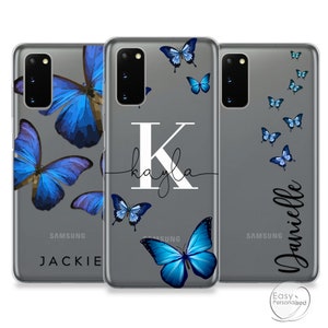 Personalised initial phone case with batterfly nmae and initials hard cover for Samsung Galaxy S7 EDGE S8 S9 S10 S10+ S20