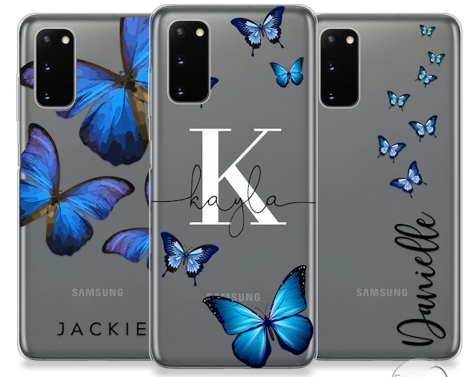 Personalised initial phone case with batterfly nmae and initials hard cover for Samsung Galaxy S7 EDGE S8 S9 S10 S10+ S20Father's Day