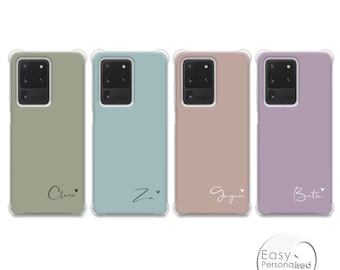PERSONALIZED phone case initials custom name shockproof pastel for Samsung Galaxy  S8+ S9 S9 Christmas gift+ S10 S10+ S20 S20+ S20 Ultra