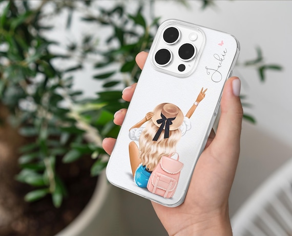 Personalized iPhone Case with girl Name, Custom Clear Silicone Phone Case, Minimalist Aesthetic Cover, Gift for Her, Ship 1 DAY