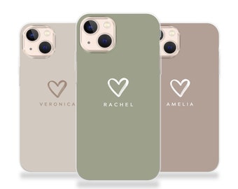 Cadeau de Noël personnalisé Coque en silicone pour téléphone iPhone 11, initiales personnalisées pastel pour téléphone iPhone 7 8 X Xs max Xr 11 Pro MAX