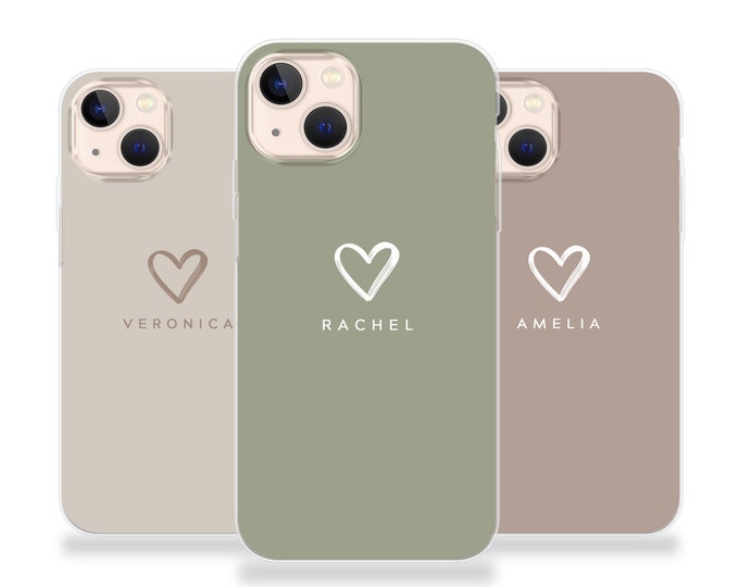 Personalised Phone case iPhone 16 pastel custom name initials phone silicone cover iPhone 7 8 X Xs max Xr 11 Pro MAXFather's Day