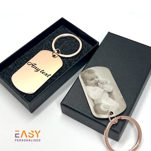 Gepersonaliseerde fotosleutelhanger | Lasergegraveerde fotosleutelhanger | Sleutelhanger cadeau voor koppels | Jubileumcadeau | Vaderdag