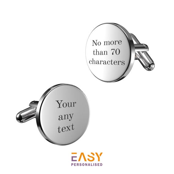 Personalized Metal Cufflinks – Custom Laser Engraved, Gift for Him