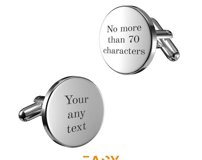 Personalized Metal Cufflinks - Custom Engraved Cufflinks in Gold, Silver, Rose Gold & Black