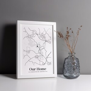 Impression de carte et cadres personnalisés | où nous nous sommes rencontrés pour la première fois, là où tout a commencé | Cadeau personnalisé Lieu Maison Anniversaire de mariage Lui Elle