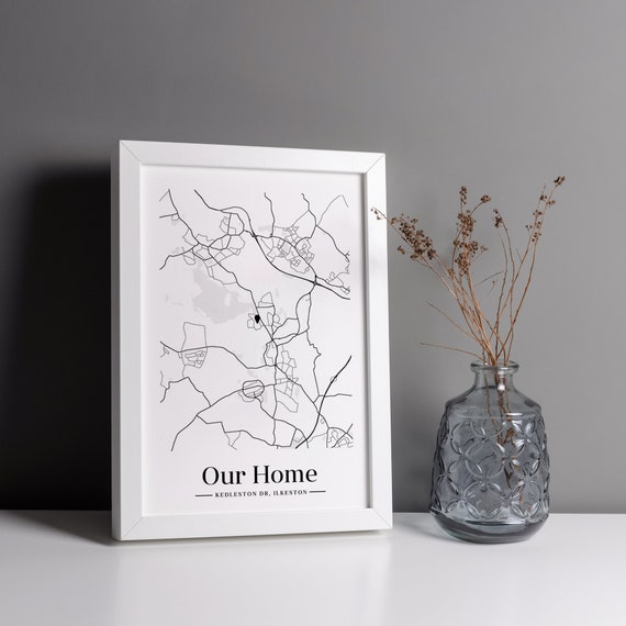 Custom Location Map Print | Personalized Anniversary Gift