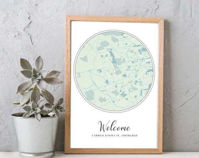 Custom Map Print & Frames | Where We First Met Where It All Began | Personalised Gift Location Home Wedding Anniversary Him 03