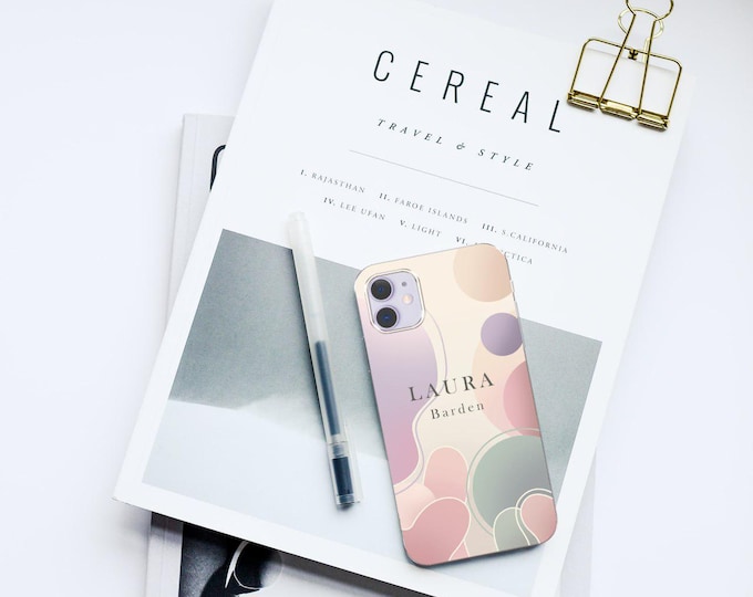 Personalised Phone case iPhone 16 pastel custom name initials phone silicone cover iPhone 7 8 X Xs max Xr 11 Pro MAXFather's Day