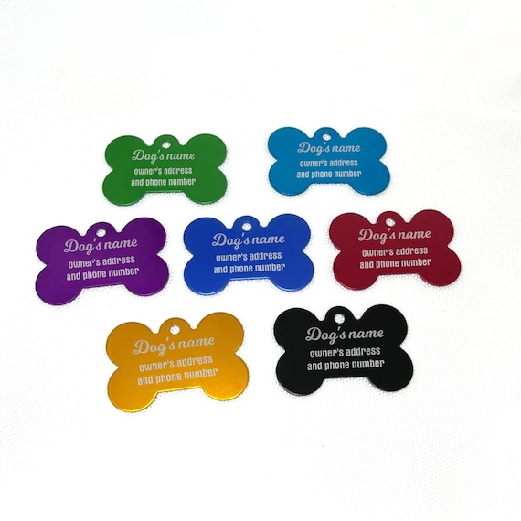 Personalized Dog ID Tag, Engraved Pet Tag, Custom Dog Collar Tag, Bone Shape Pet Tag, Cat ID Tag, Name Phone Number Tag