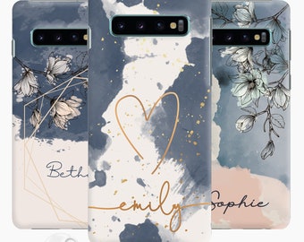 Personalised initial phone case with name hard magnolia cover for Samsung  Galaxy  S7 EDGE S8 S9 S10 + S20Father's Day