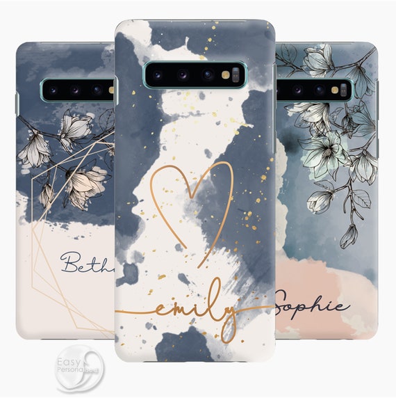 Personalized Magnolia Floral Phone Case: Custom Initial Cover