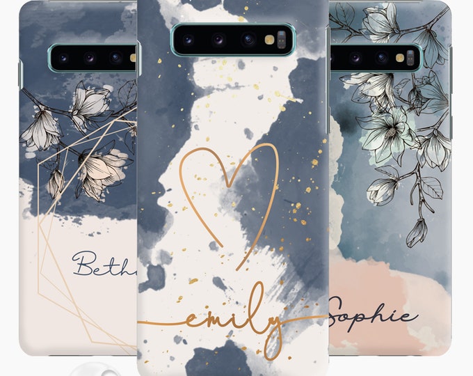 Personalised initial phone case with name hard magnolia cover for Samsung  Galaxy  S7 EDGE S8 S9 S10 + S20Father's Day