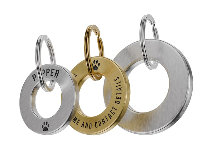 Personalized Dog ID Tag – Custom Engraved Brass or Stainless Steel Pet Tag