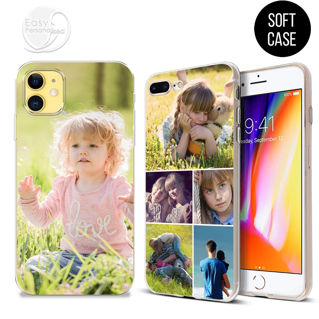 Personalised Photo Collage Phone Case Soft Silicone Cover for Apple