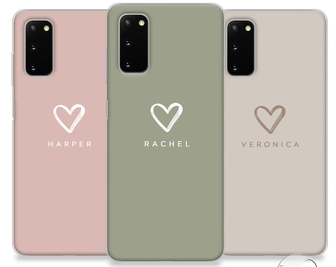 Personalised phone case for Samsung Galaxy with initials and custom name soft silicone Galaxy S7 S8 S9 Plus S10eFather's Day
