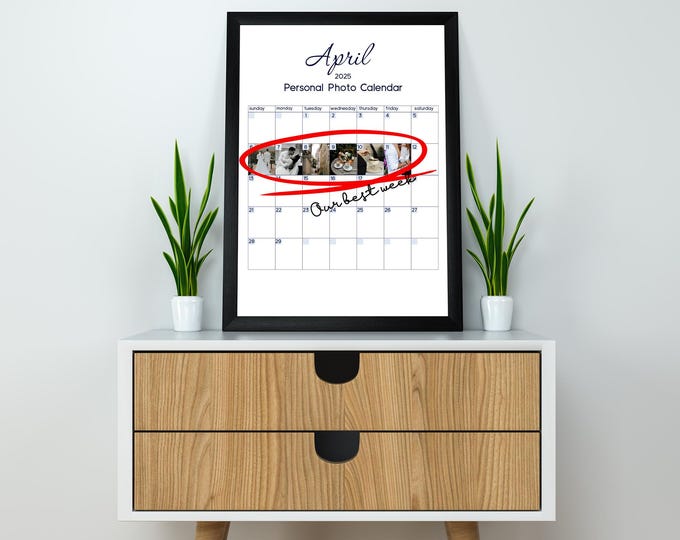 Personalized A4/A3 Monthly Calendar Poster – Highlight Special Dates & Add Your Photos, Custom Text