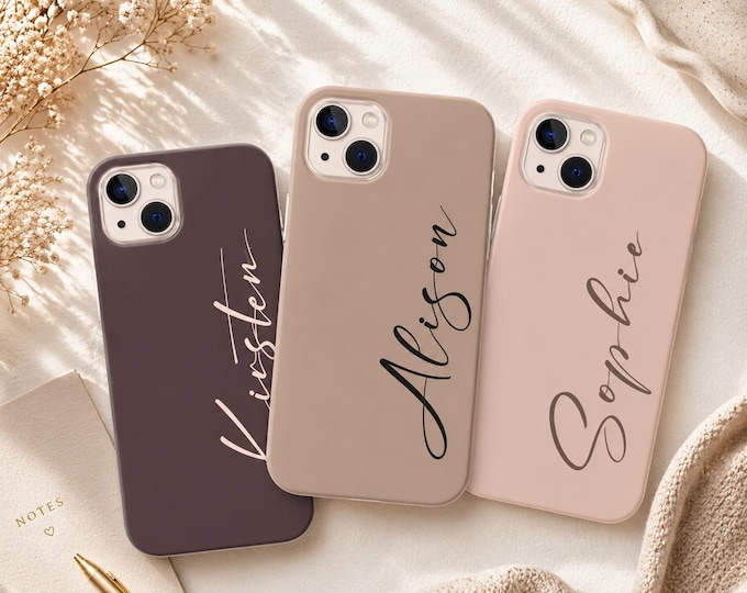 Personalized iPhone Case Custom Name, Butterfly Phone Case, Custom Initials Cover, Aesthetic Cute Gift for Her, iPhone 16 15 14 13 Case