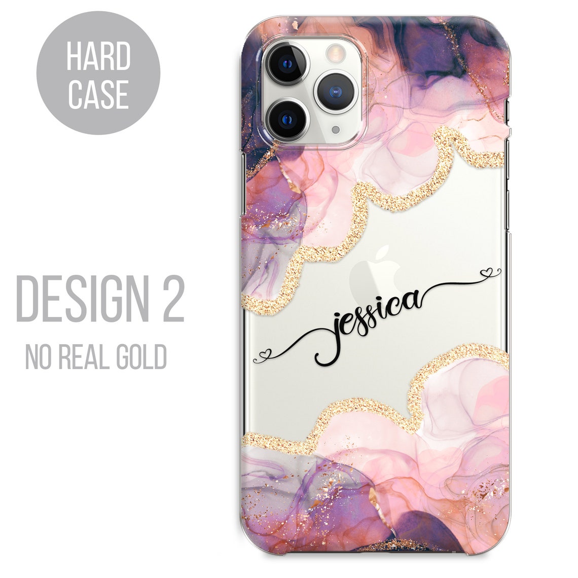 PERSONALISED Phone Case Name Initial Hard Plastic Watrcolour Etsy