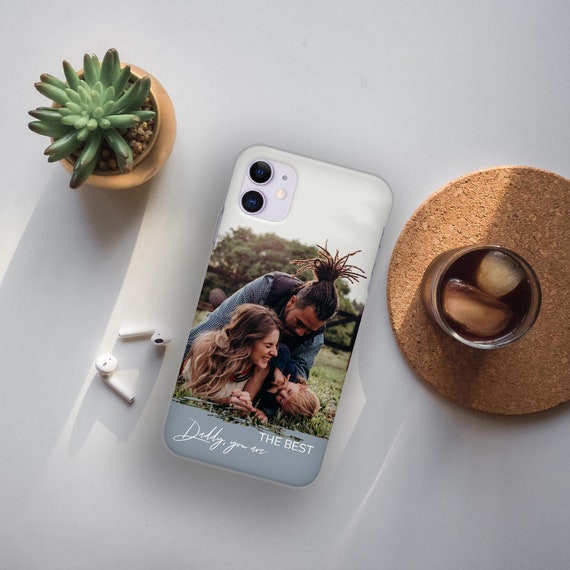 Personalized Photo iPhone Case, Father's Day Gift, Silicone Cover