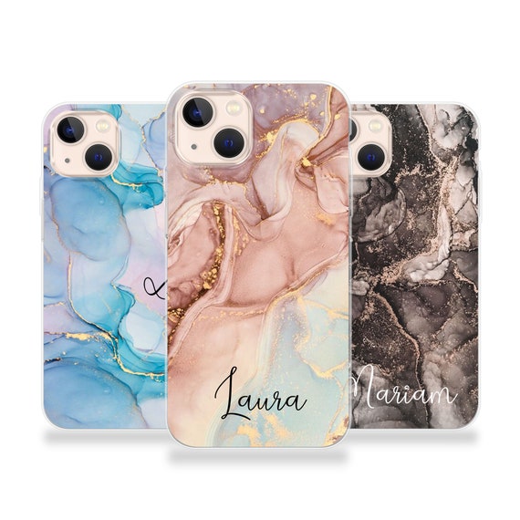 IPhone 14 Case Transparent Personalisiertes Handy-Cover In Beige-Marmor-Optik – Mit Namen, Für IPhone 11 Bis 13 IPhone 11 Apple Case