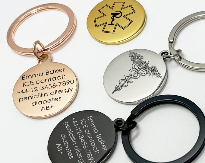 Essential Personalized Medical ID Necklace, Autism Necklace, Dementia, Diabetic Necklace, Medical Jewelry, Medical Prescription