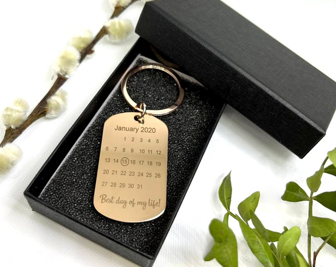 Personalized Laser Engraved Metal Keychain: gift for boyfriend, gift for son, anniversary gift, birthday gifts himFather's Day