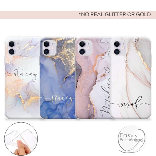 PERSONALISED Phone Case Initials Name Silicone Watercolour Etsy UK