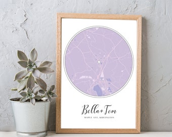 Custom Map Print & Frames | Where We First Met Where It All Began | Personalised Gift Location Home Wedding Anniversary Her