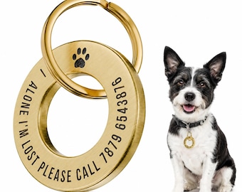 Personalized Pet ID Tag, Engraved Dog Cat Name Tag, Custom Collar Tag with Phone Number, Pet Safety Tag UK