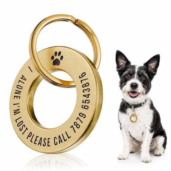 Personalized Pet ID Tag, Engraved Dog Cat Name Tag, Custom Collar Tag with Phone Number, Pet Safety Tag UK