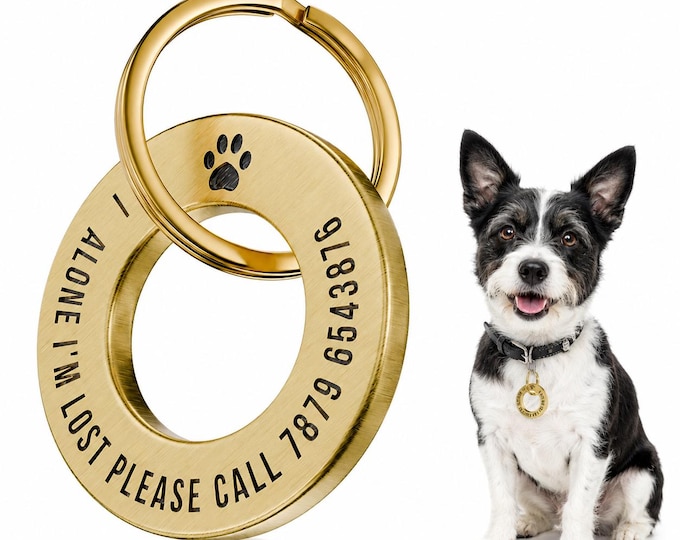Personalized Pet ID Tag, Engraved Dog Cat Name Tag, Custom Collar Tag with Phone Number, Pet Safety Tag UK