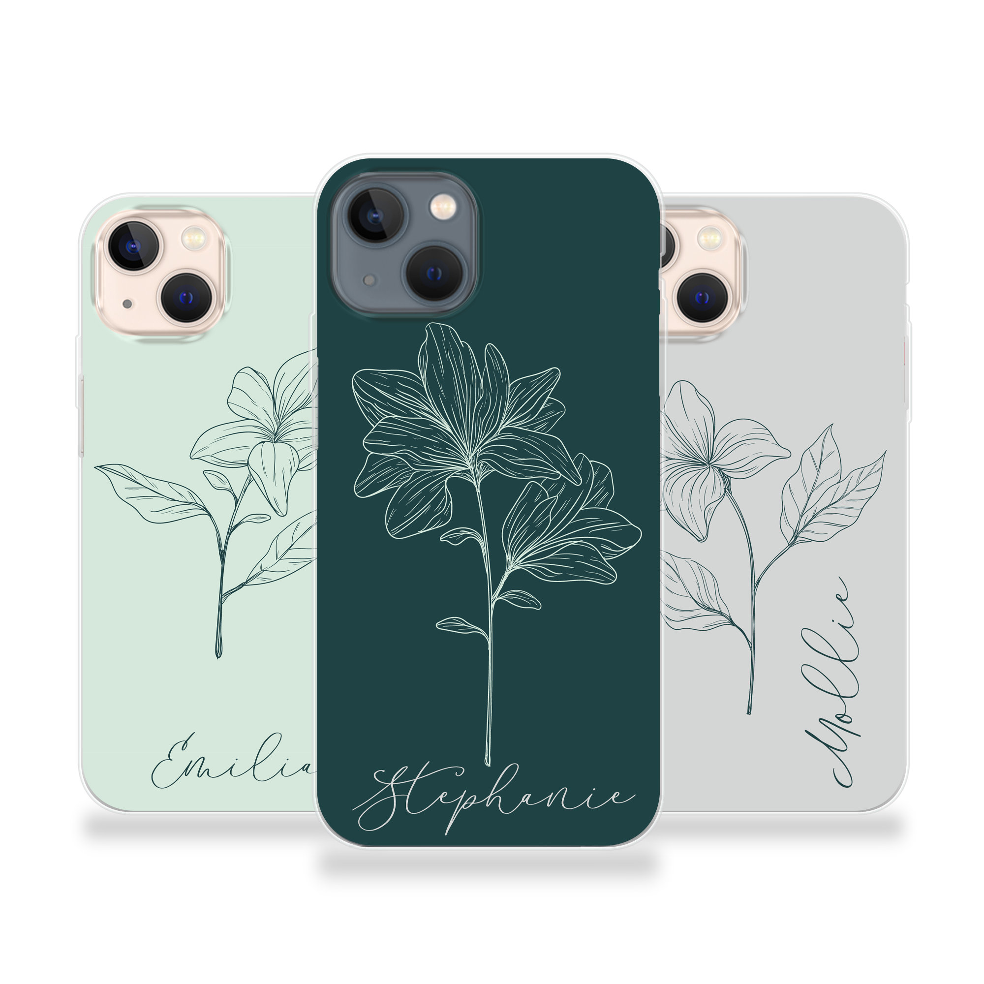 Personalised Phone Iphone 11 One Line Floral Custom Name - Etsy