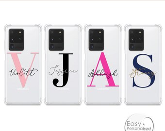 PERSONALISED Name Phone Case custom initials shockproof case for Samsung S20 S20+ S10 S9 Plus S8 GalaxyFather's Day