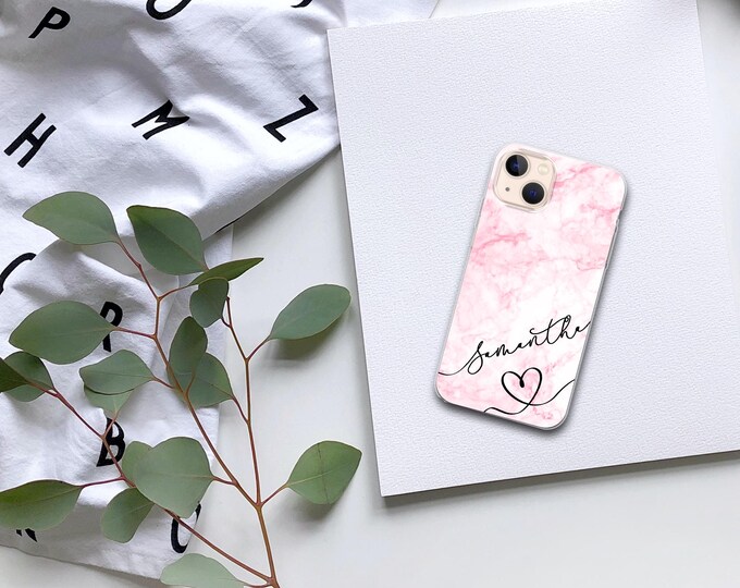 Personalised Marble Phone iPhone 16 case Customized Gift With Name for Apple iPhone 13 Pro 11 XR XS Max 8 Plus silicone coverFather's Day