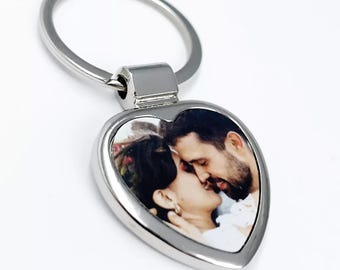 Personalized Metal Heart Shaped Keychain with Photo Printing – Durable, Stylish, and Vibrant
