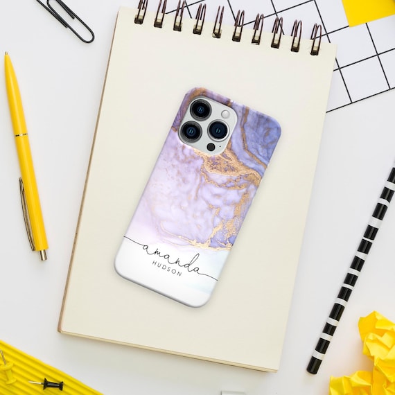 Personalized Marble iPhone Case: Custom Name Silicone Cover