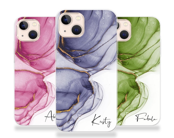 Personalised Phone case iPhone 16 ink custom name initials phone silicone cover iPhone X Xs max Xr 11 Pro MAX Christmas giftFather's Day