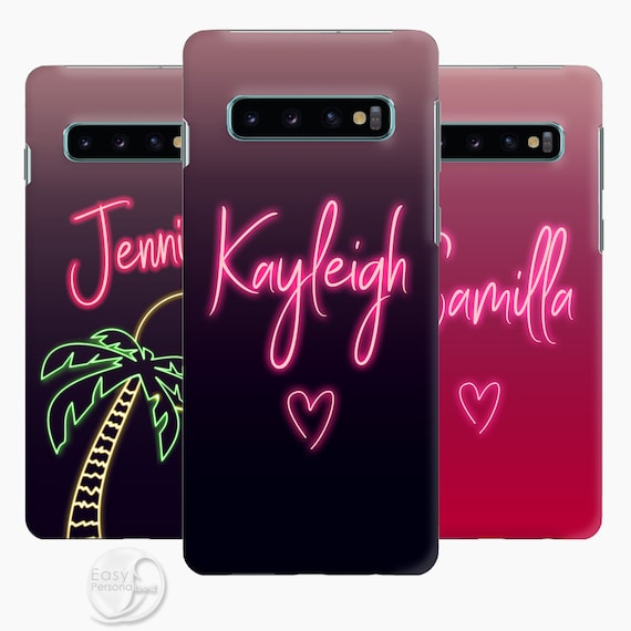 Personalized Neon Name Phone Case: Hard Cover for Samsung Galaxy