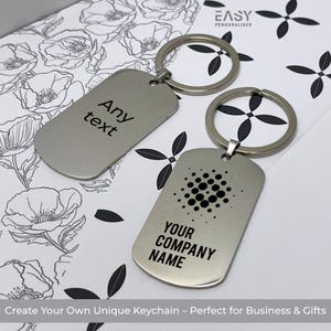Personalized Metal Keychain: Laser Engraved Logo, Photo, Text - Bulk Order