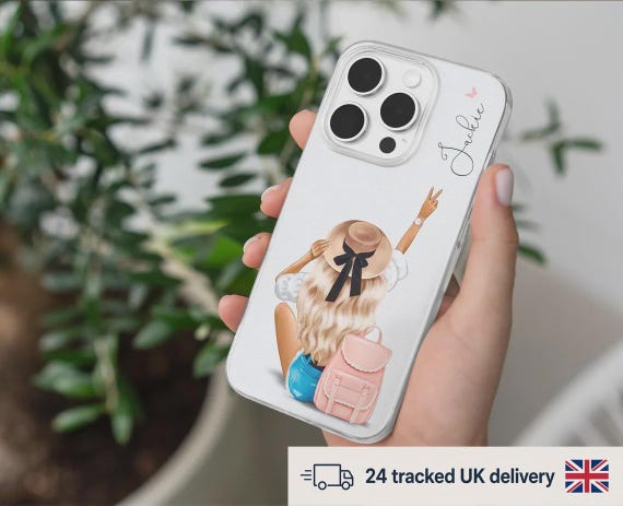 Personalized iPhone Case with girl Name, Custom Clear Silicone Phone Case, Minimalist Aesthetic Cover, Gift for Her, Ship 1 DAY