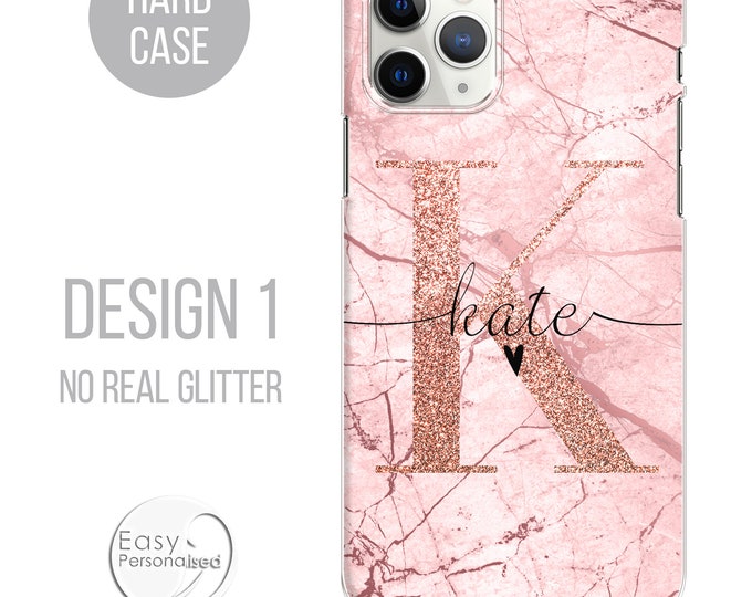 PERSONALISED phone case Mother's Day rose gold name initial hard plastic phone cover for apple iphone 11 Pro Xs XR Xs MAX iPhone 12 Pro Mini