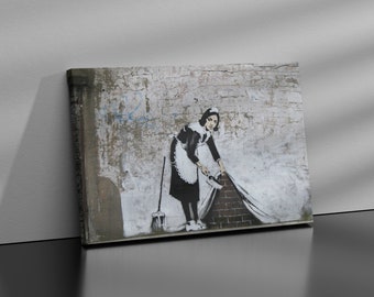 Banksy Sweep Something Under The Carpet Canvas wall art print on canvas Picture for Home Office DecorFather's Day