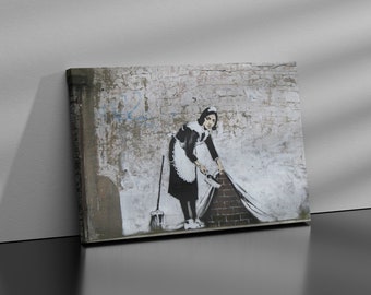 Banksy Sweep Something Under The Carpet Canvas wall art print on canvas Picture for Home Office Decor