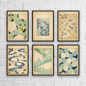 Vintage Japanese Poster Wall Art Decor | A1/A2/A3/A4/A5 Japanese Botanical 1902 Pattern Art Print Shin BijutsukaiFather&#39;s Day