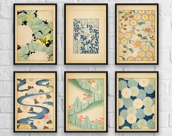 Vintage Japanese Poster Wall Art Decor | A1/A2/A3/A4/A5 Japanese Botanical 1902 Pattern Art Print Shin BijutsukaiFather's Day