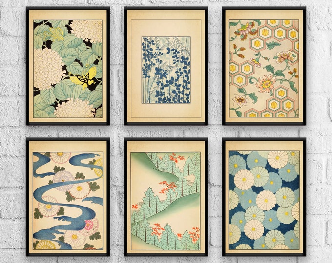 Vintage Japanese Poster Wall Art Decor | A1/A2/A3/A4/A5 Japanese Botanical 1902 Pattern Art Print Shin BijutsukaiFather's Day