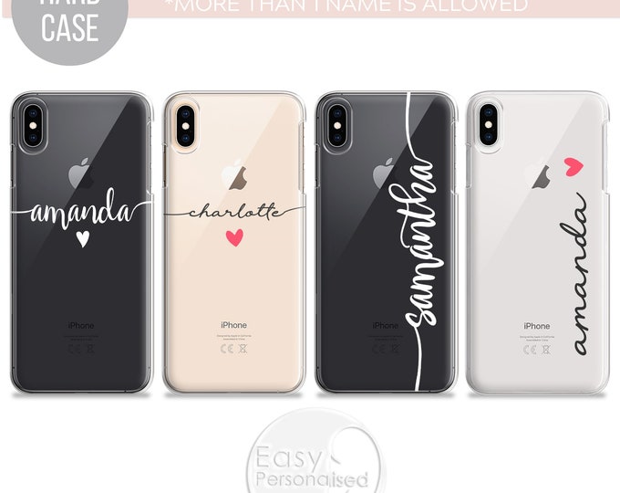 PERSONALISED phone case handwriting name initial hard plastic cover for apple iphone 11 Pro Xs XR Xs MAX iPhone 12 Pro MiniFather's Day