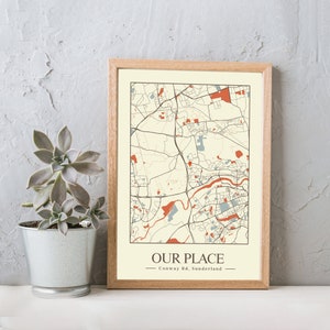 Impression de carte et cadres personnalisés | où nous nous sommes rencontrés pour la première fois, là où tout a commencé | Cadeau personnalisé Lieu Maison Anniversaire de mariage Lui Elle
